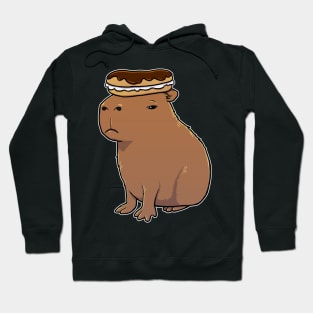 Capybara with an Eclair on its head Hoodie